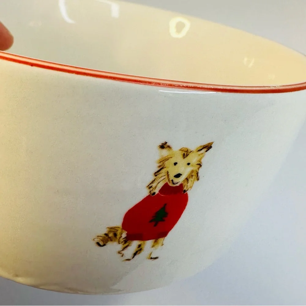 Beth Briggs Christmas Ceramic Dog Bowl